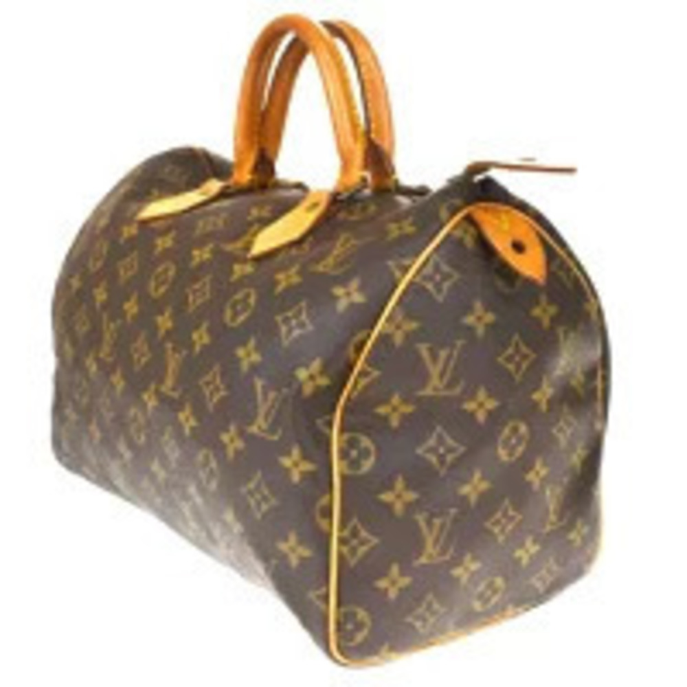 Louis Vuitton Handbag Leather Speedy Boston Monogram Brown